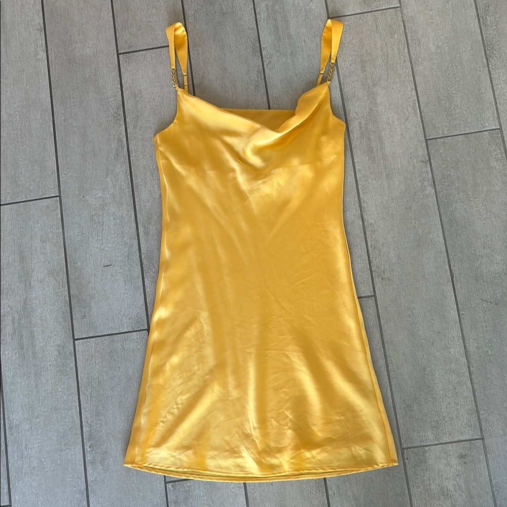 Marciano Yellow and Gold Slip Dress size 2